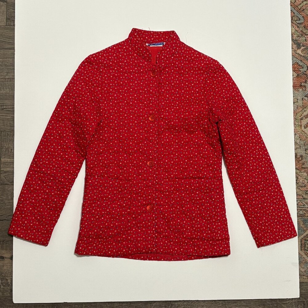 Meadowbank Stamford Connecticut Womens Quilted Flower Chore Jacket Size Small